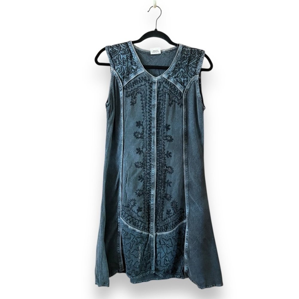 Magic Boho Embroidered Swing Mini Dress Dress Bohemian Hippie Retro FLAWED